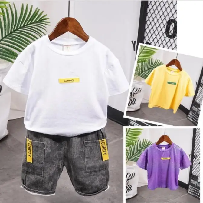 

Комплект детской одежды, 2-7Year летняя детская футболка с короткими рукавами комплект одежды для маленьких мальчиков блестящим», футболки дл...