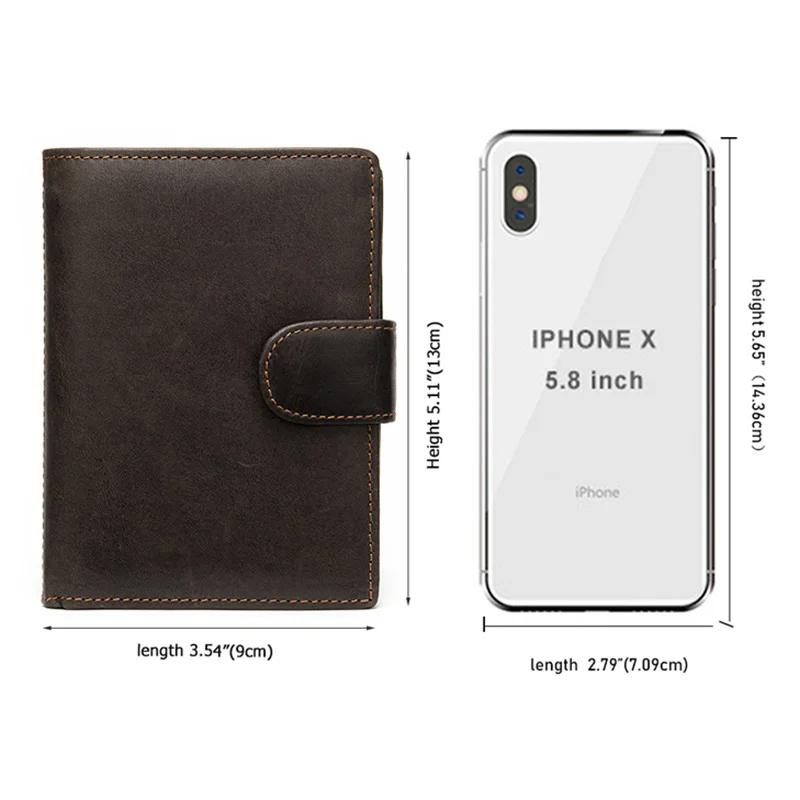 Мужской кошелек из натуральной кожи на каждый день в стиле ретро короткий