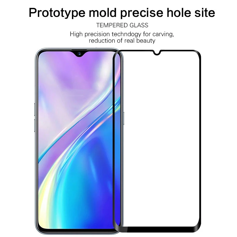 2pcs tempered glass realme xt 730g screen protector realme x2 full glue cover glass for oppo realme xt 730g 3d curved edge film free global shipping