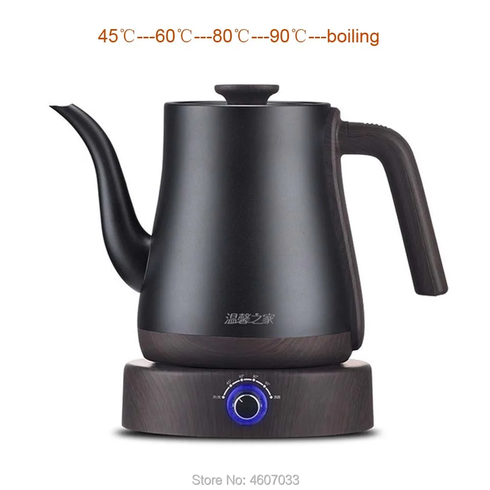 Stainless Steel kettle 1L coffee pot electric Gooseneck long nozzle teapot Variable frequency constant temperature adjustment