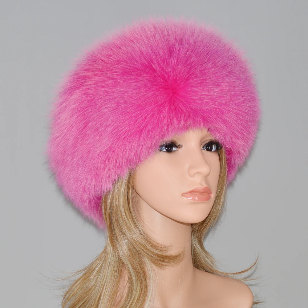 2022 New Style Winter Russian 100% Natural Real Fox Fur Hat Women Quality Bomber Hats Hot Genuine Cap | Аксессуары для одежды