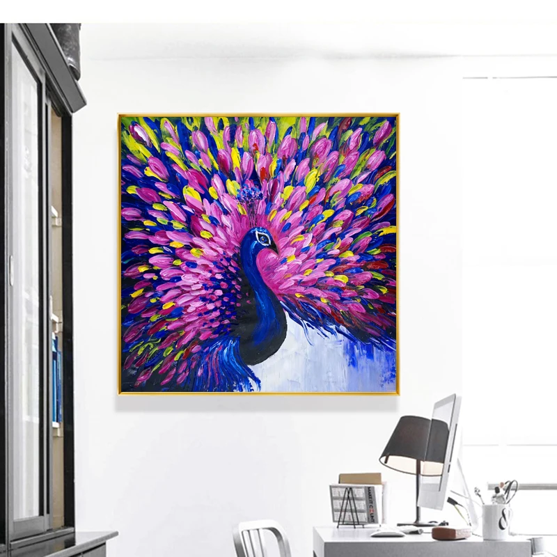 

RELIABLI ART Watercolor Peacock Canvas Pictures Wall Painting For Living Room Decorative Posters Prints Home Decor NO FRAME