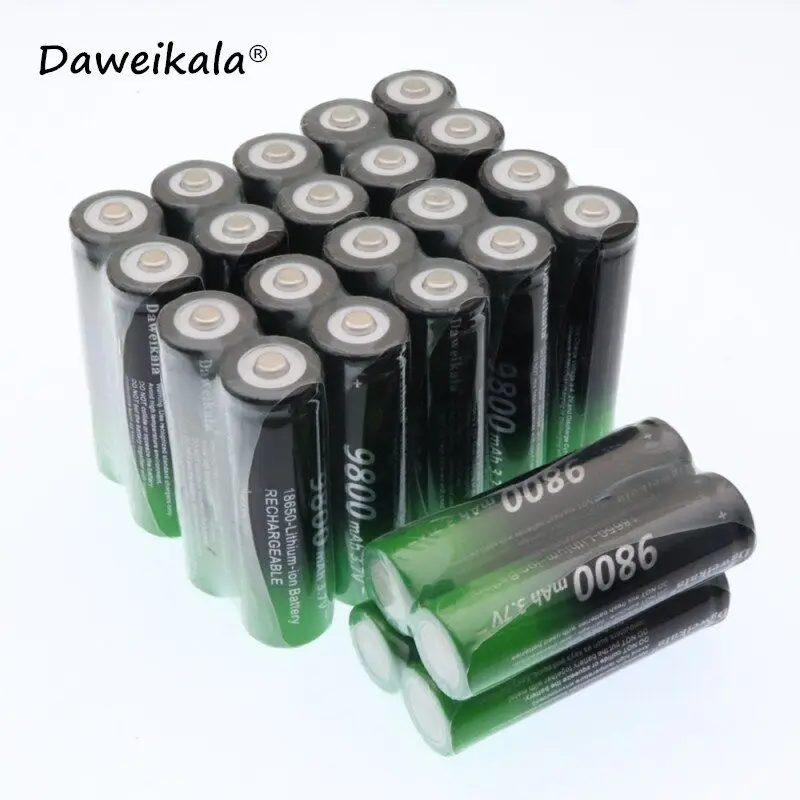 2~ 20 шт 18650 Батарея 3,7 V 9800 mAh емкость литий-ионная аккумуляторная батарея для фонарика факел батарея подарок