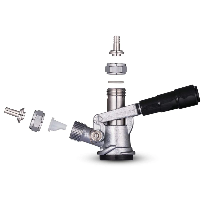Beer Keg Coupler US Sankey D System Tap with Stainless Steel Probe 3/8 inch Gas Inlet Barb for 5/16 or ID gas tub | Дом и сад