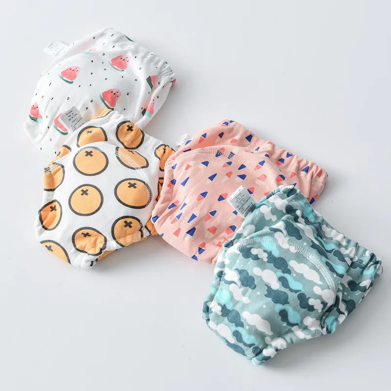 Pa&ntilde;ales reutilizables de algod&oacute;n para beb&eacute;, bragas de entrenamiento, ropa interior lavable, 1 ud.-0