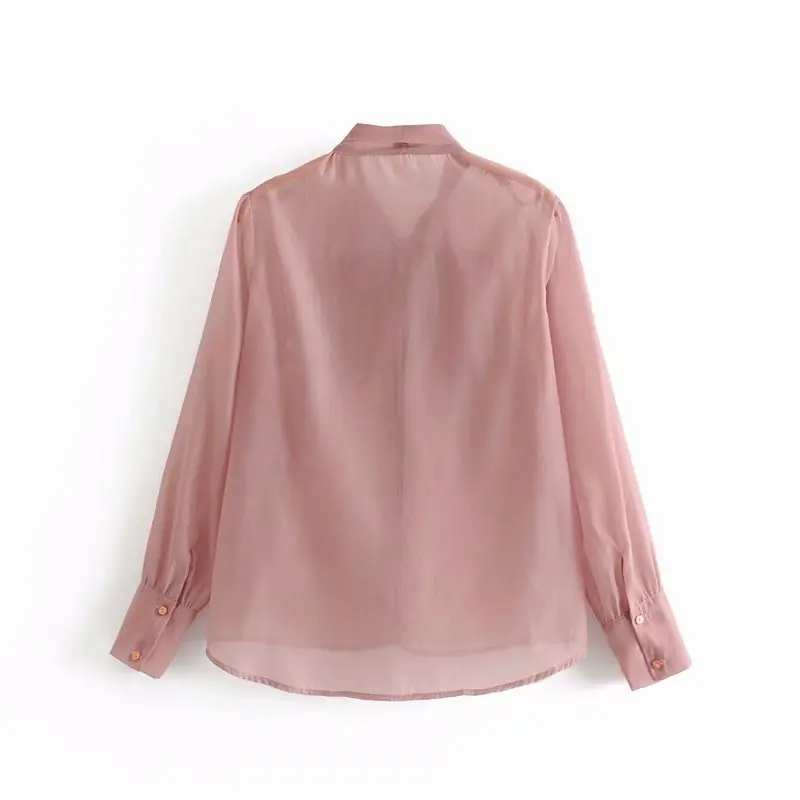 

Future Time Spring New Chiffon Blouse Women Loose Long Sleeve Deep V-neck With Bow Women Tops Casual Sexy Women Shirt Blusas