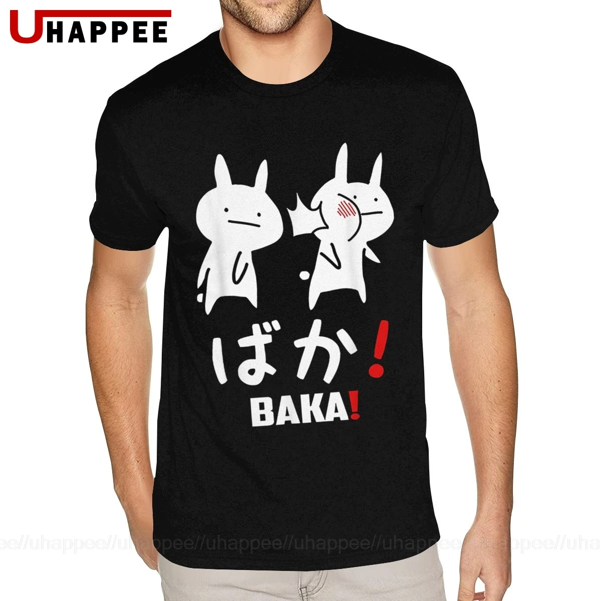 

Японские футболки с забавным аниме Baka Rabbit Slap, Молодежная Футболка 80-х, Мужская футболка с коротким рукавом, со скидкой, бренд Merch