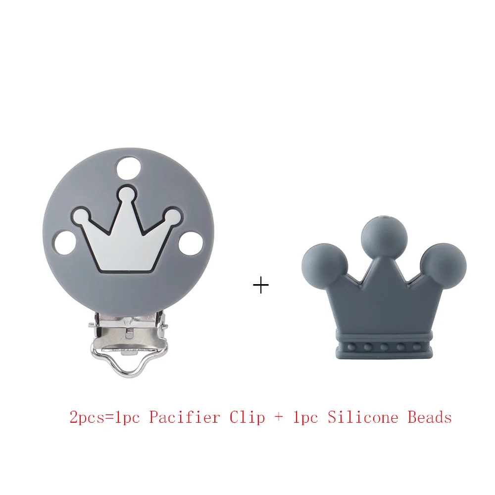 Clip and Beads G 2 шт. Корона силиконовые бусины клипсы для соски сделай своими ругами слингобусы игрушки Детские Силиконовые Прорезыватели аксессуары ниппель для клипа застежки - Цвет: Clip and Beads G