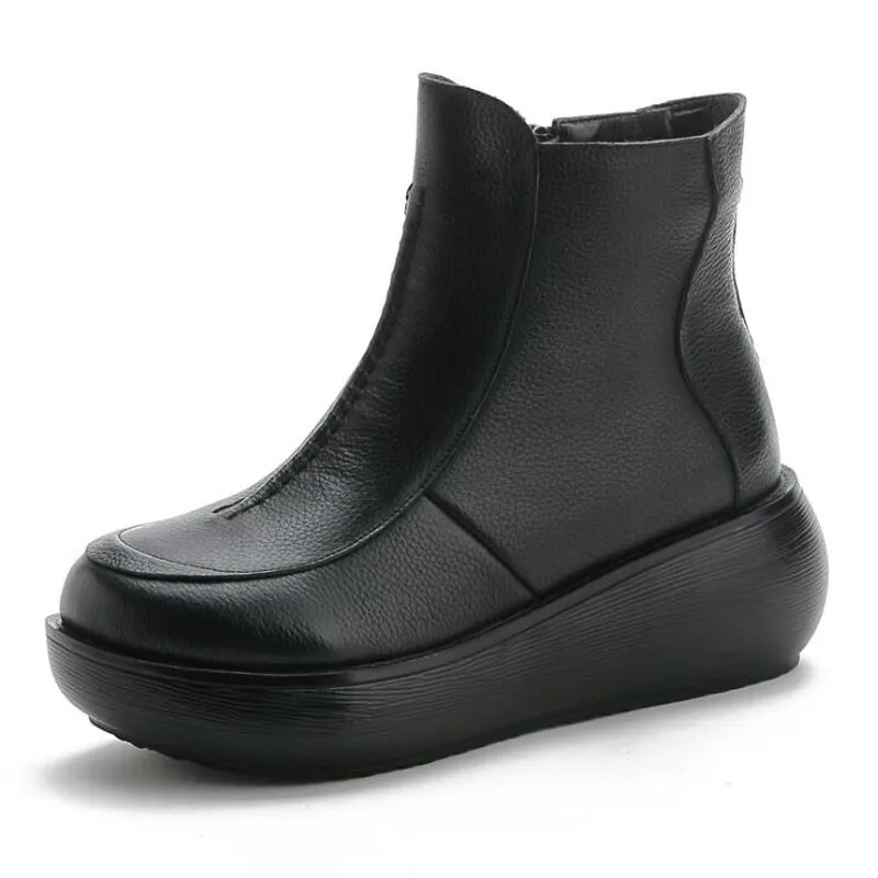 

Women Boots Genuine Leather Shoes For Martin Boots Winter Platform Boots Sexy Punk Motorcycle Boots Shoes Woman Booties