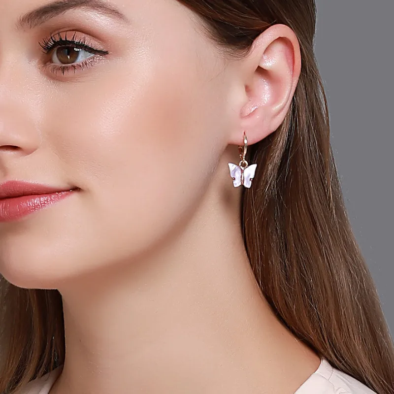 

Women korean Jewelry Creative Acrylic Butterfly Drop Earrings Birthday Gift