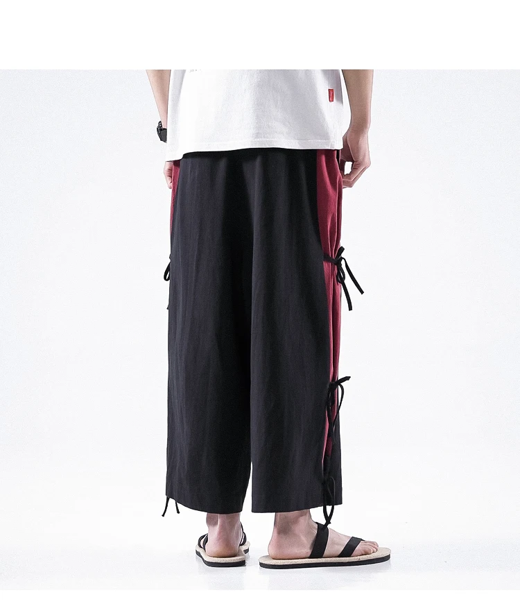 Sinicism Store мужские новые хлопковые льняные повседневные брюки мужские винтажные широкие брюки мужские осенние большие брюки на пуговицах длинные брюки