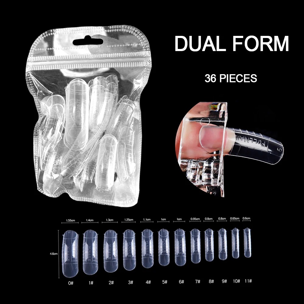 

Supwee Fake Nails 36/ 72/108PCS Dual Forms Poly Nail Gel Accessories Quick Builder Finger Extendsion Nail Tools