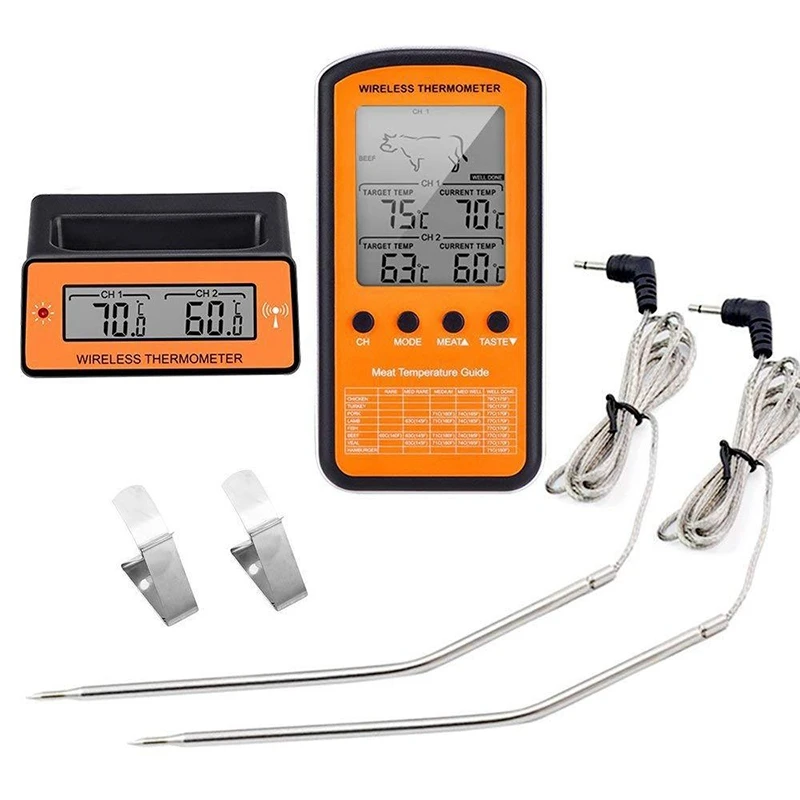

Remote Meat Thermometer 2 Probe Digital Cooking Oven BBQ Kitchen Food Thermometer Grilling Barbecue