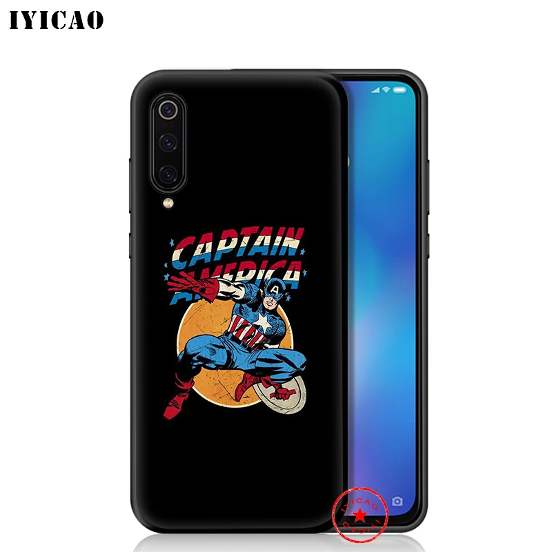 IYICAO Marvel Captain America Soft Case for Xiaomi Mi A3 A2 A1 10 9T CC9E CC9 9 8 6 Se Lite F1 5X 6X MiA1 MiA2 MiA3 |