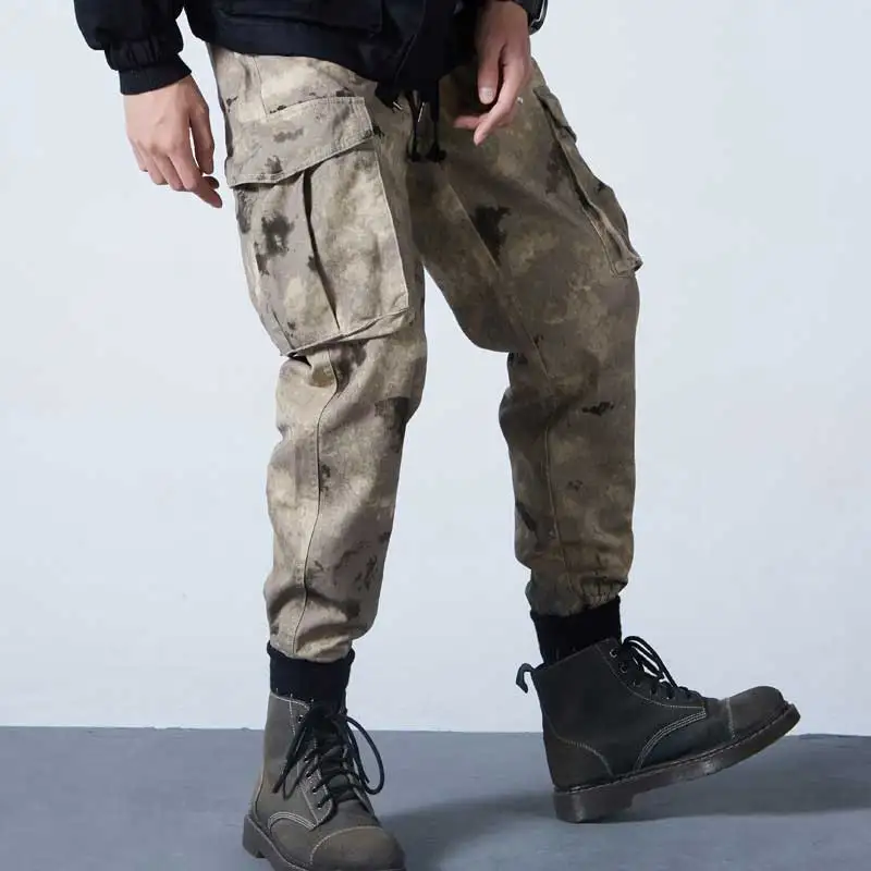 Новые Брюки карго джоггеры Sweatwear корейский камуфляж размера плюс Печать