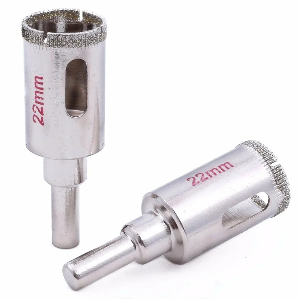 

2Pcs 22mm Diamond Coated Hole Saw Drill Bits For Stone Granite Marble Ceramic 8mm Hex Shank Diamond Coated Hole Saw