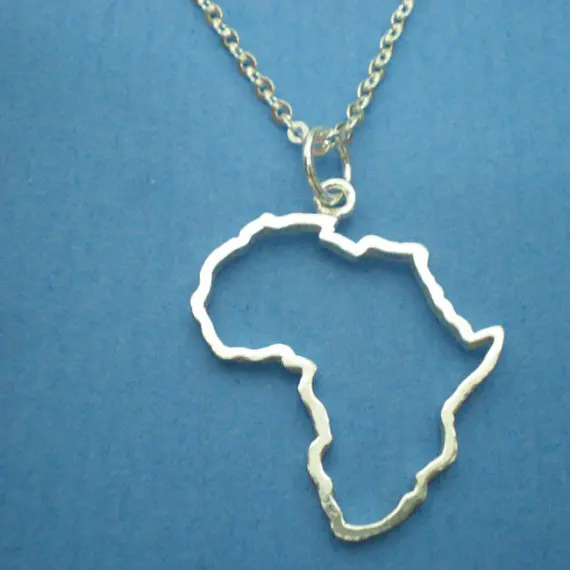 

5 hollow Africa Map Country Geographic area distributionof Ethiopia Outline Africa Continent map pendant chain Necklace jewelry