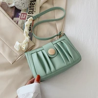 new trend small shoulder bags for women folds pu leather scarf straps ladies underarm bag female tote clutch purse handbags