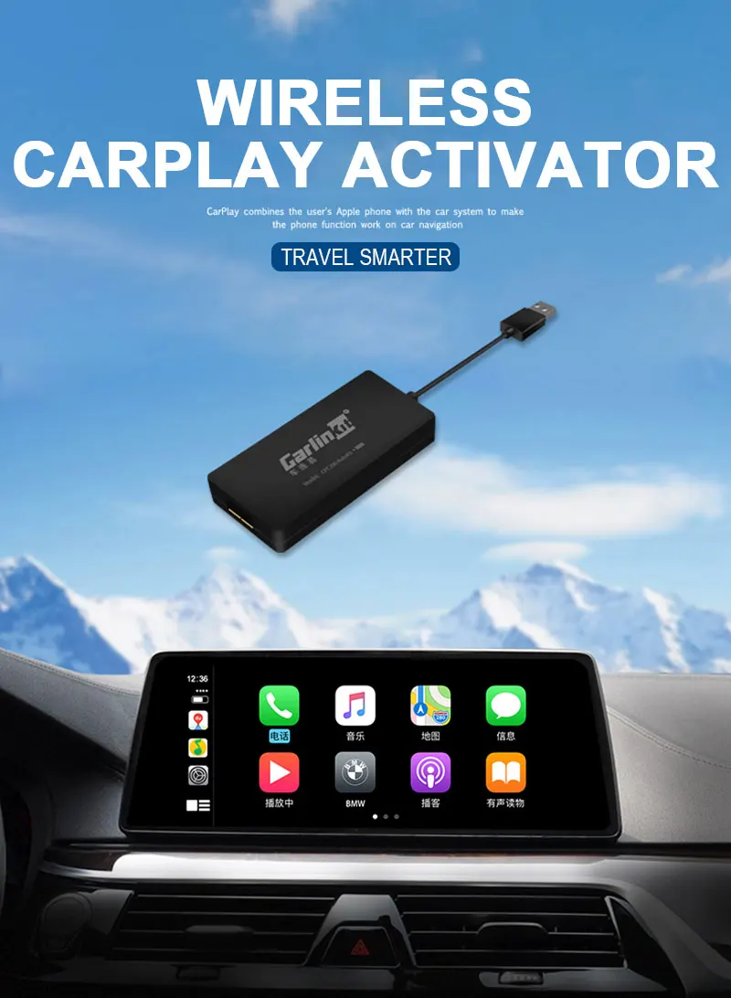 Carlinkit Carplay A3, беспроводной адаптер для Apple Carplay, Android, Автомобильный ключ для Iphone, автомобильный, wifi, Bluetooth, MIMI, зеркальная связь