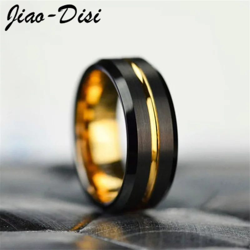 

Мужское кольцо с инкрустацией золотого и черного дракона, ширина 8 мм