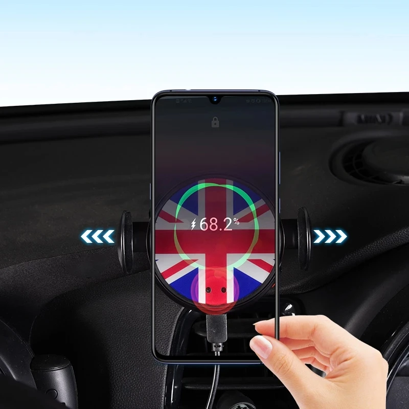 car wireless charger holder intelligent infrared mobile phone stand navigation frame for mini cooper r55 r56 r57 accessories free global shipping
