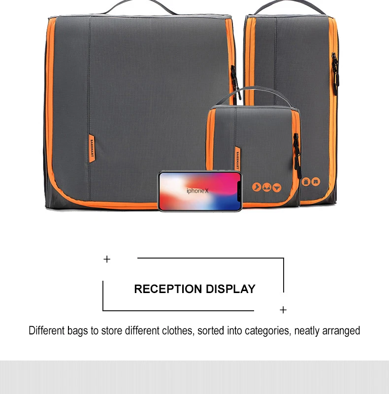 BAGSMART новые дышащие аксессуары для путешествий, 6 комплектов упаковочных кубиков, органайзеры для упаковки багажа, сумка, подходит для переноски чемодана 24"