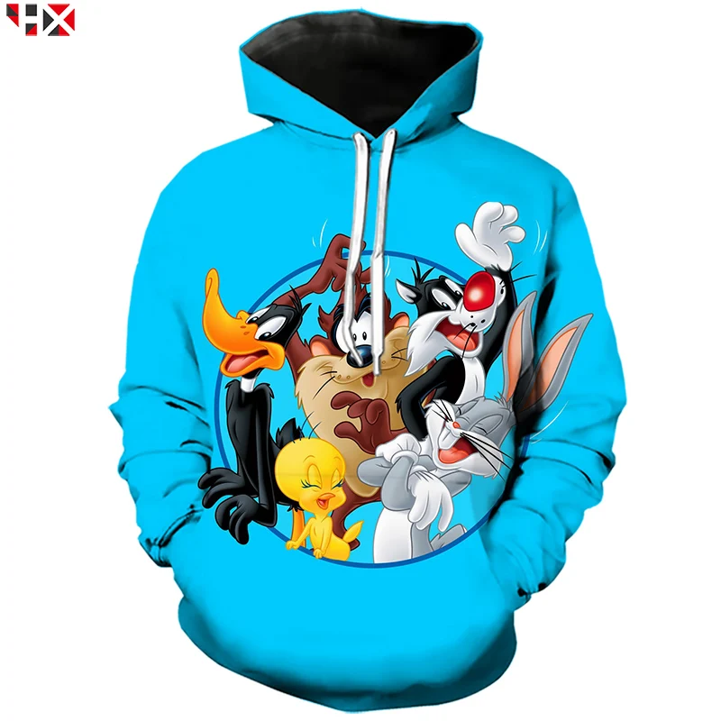 Аниме Looney Tunes Bugs Bunny толстовки для мужчин и женщин 3D принт мультфильм повседневные толстовки уличные пуловеры S478
