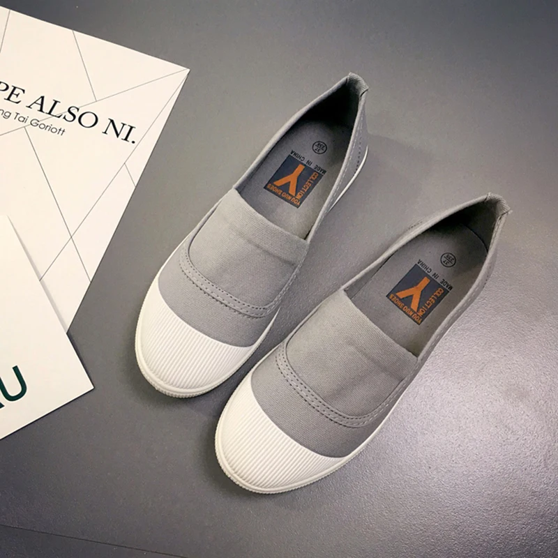 Вулканизированная обувь женская парусиновая мягкая простая для прогулок