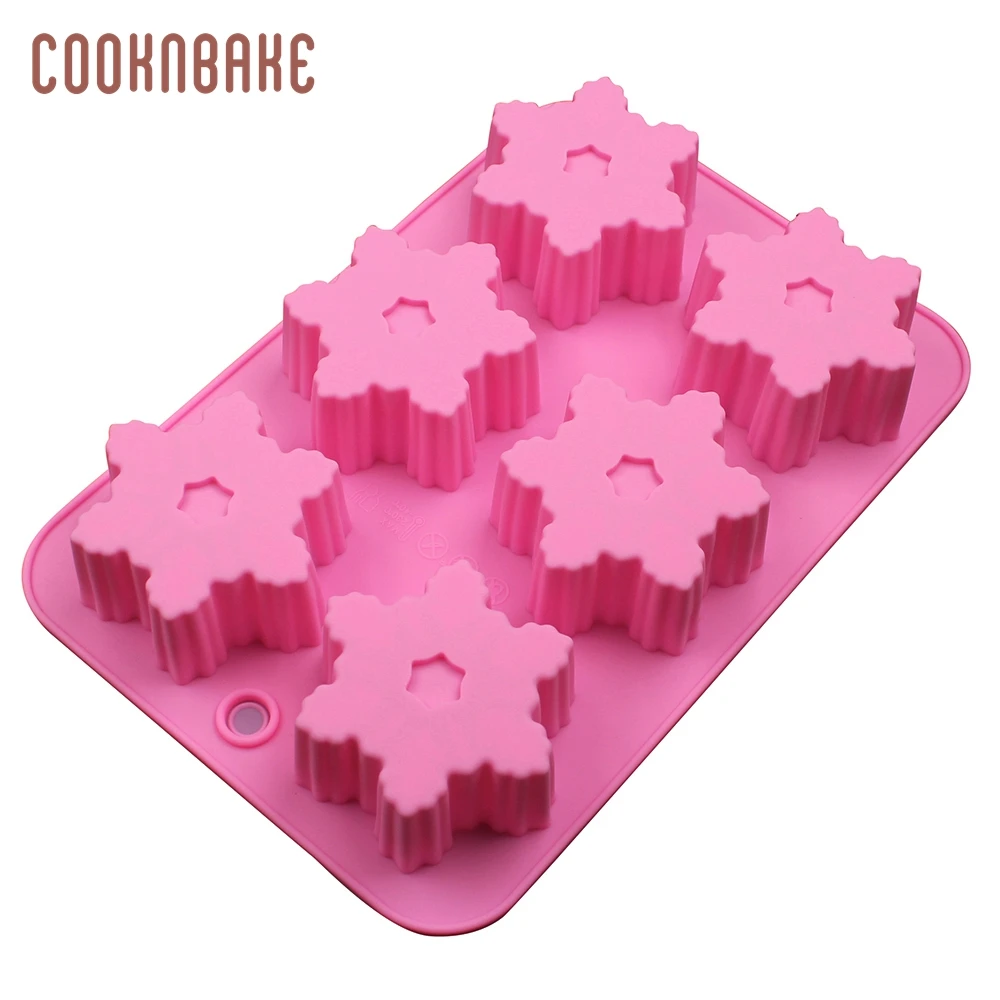 COOKNBAKE Снежинка силиконовая форма для торта снег цветок ручной работы мыло Смола
