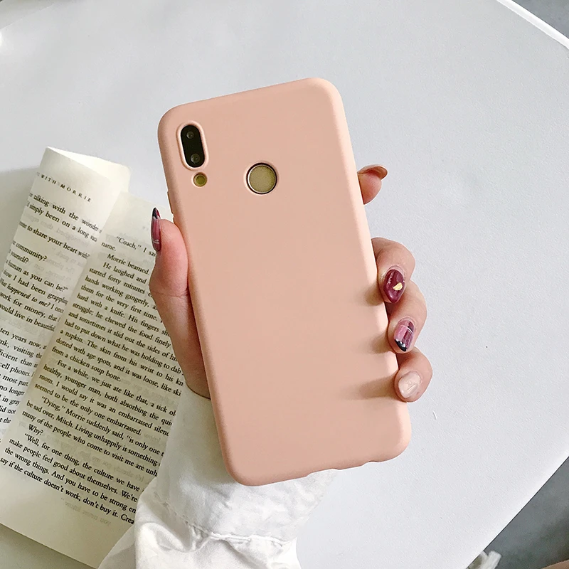 Мягкий силиконовый чехол для телефона ярких цветов для huawei Y9 Y5 Y6 Prime Y7 Pro P30 Lite P20 mate 30 mate 20 Lite mate 10 Простой Чехол