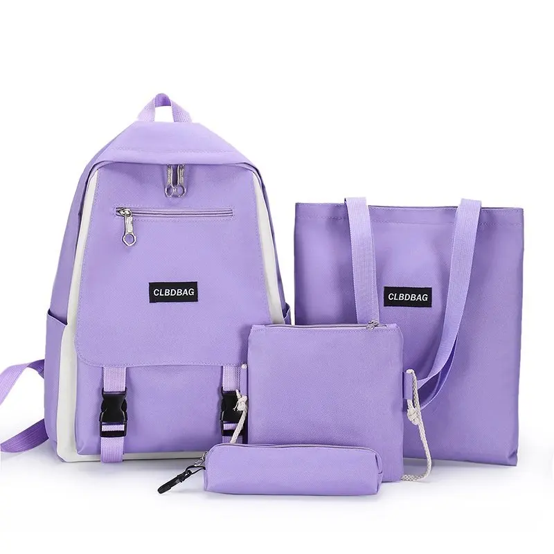 Фиолетовый подростковый студенческий рюкзак Mochilas сумки через плечо холщовые