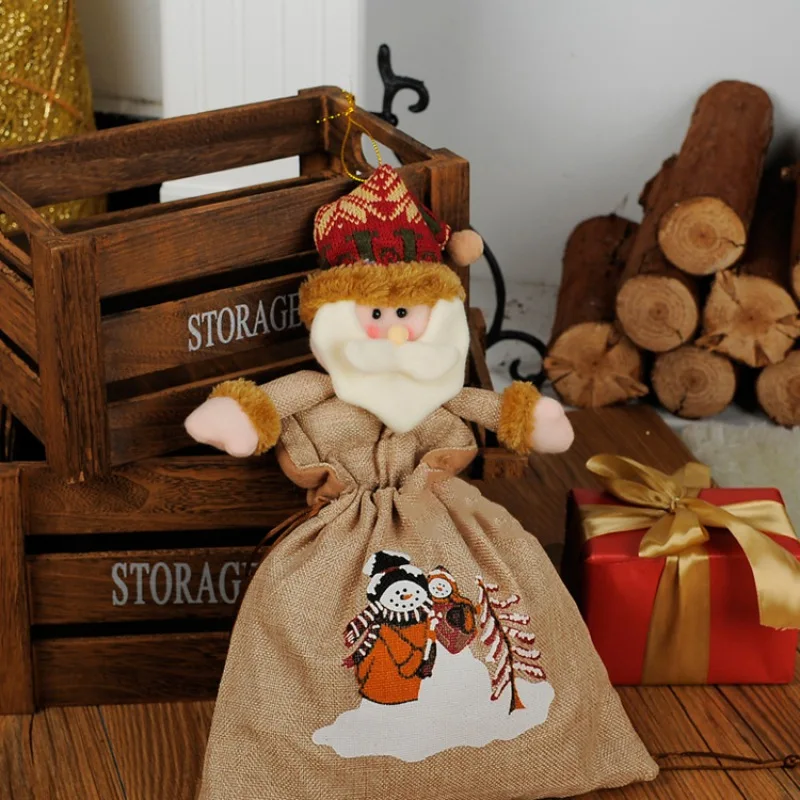 Элегантные носки с милым Санта Клаусом Подарочная сумка детские рождественские