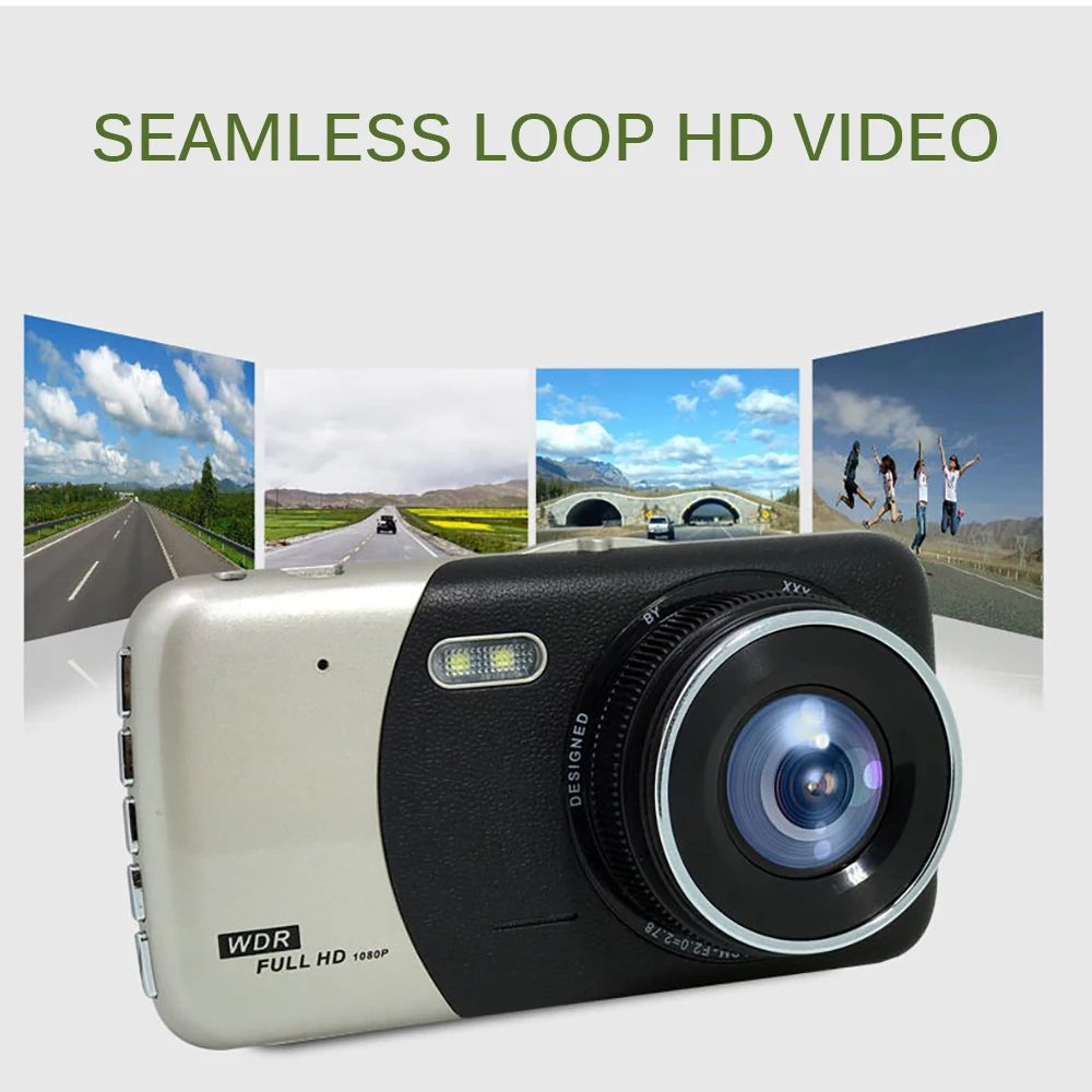 3,6 дюймов рекордер dashcam HD 1080P Автомобильный регистратор камера с двумя объективами автомобильный фургон Dash Cam DVR рекордер lcd с задней видеокамерой