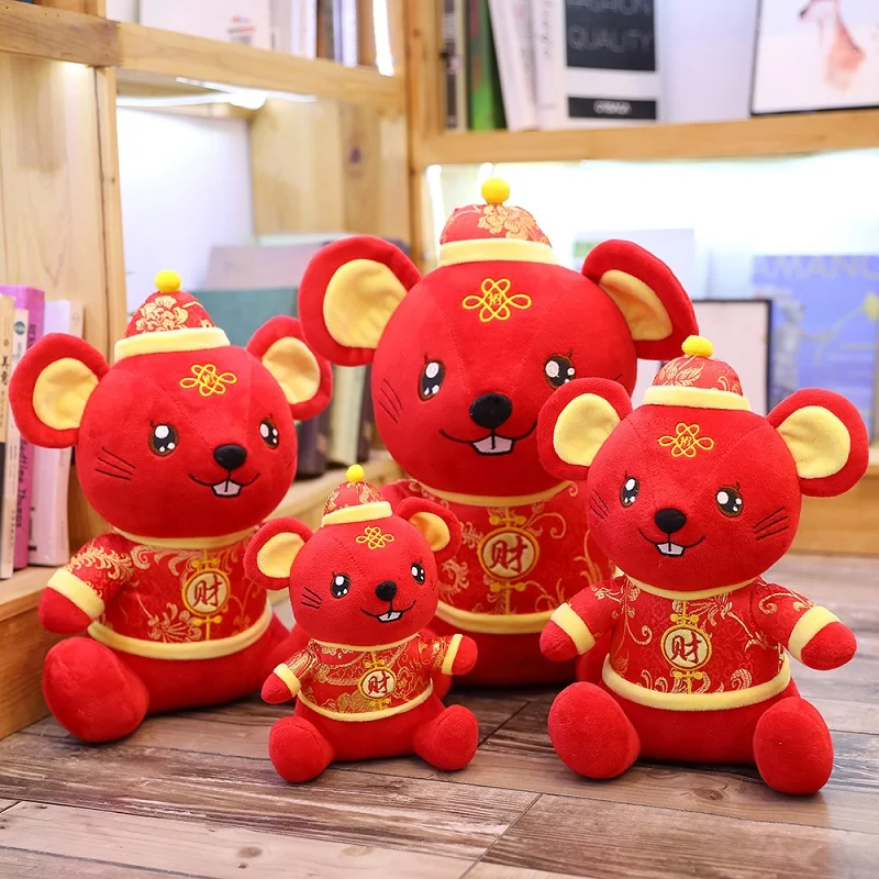 24-45 см 2020 крыса год Kawaii китайское платье талисман плюшевая мышь в Танг костюм