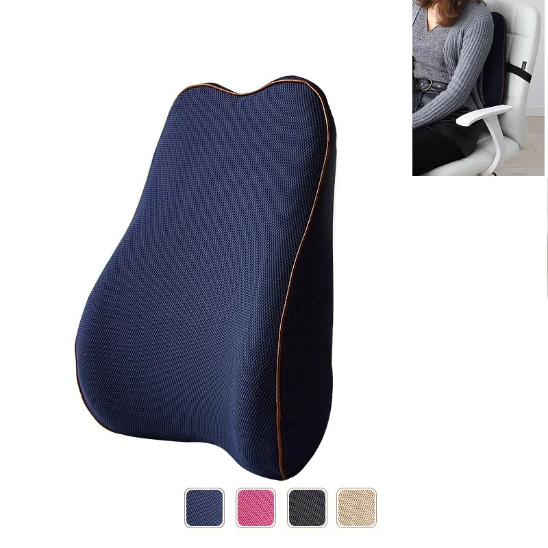 Подушка для спины с ремнями Автомобильная подушка поддержки поясницы кресла