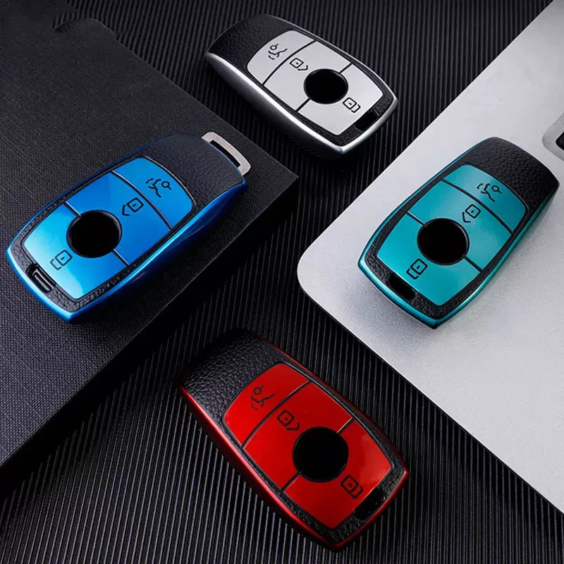

Leather TPU Car Key Fob Case Cover Protector For Mercedes Benz E C S Class W204 W212 W176 GLC CLA GLA Car Accessories