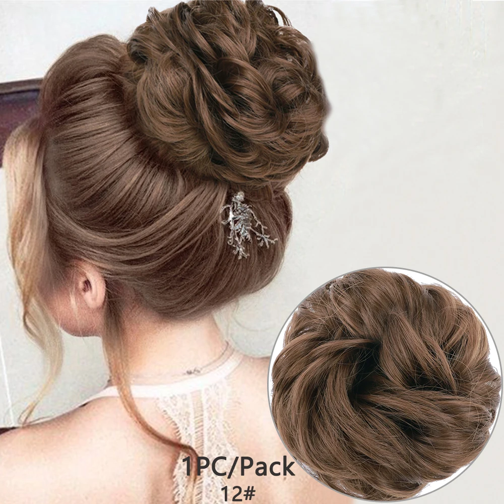 Грязный пучок волос для женщин шиньоны наращивания синтетический парик кольцо