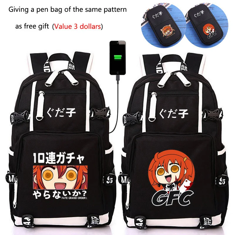 

Anime Pattern Fate Grand Order Girl's Backpacks Large Capacity Schoolbag Travel Bag for Teens Students Adults