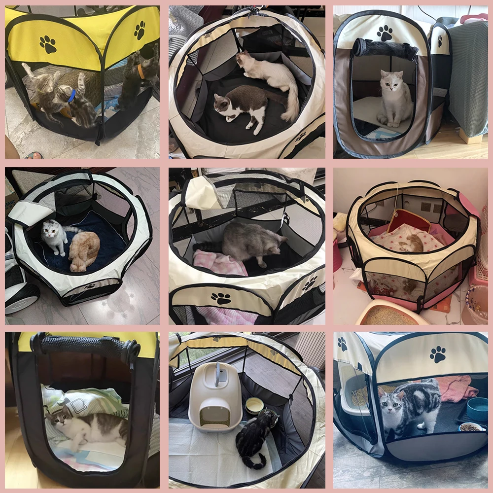 

Pet Tent Cats Delivery Room Portable Folding Playpen Pet House Kitten Puppy Kennel Cat Rabbits Outdoor Playpen Easy Operation