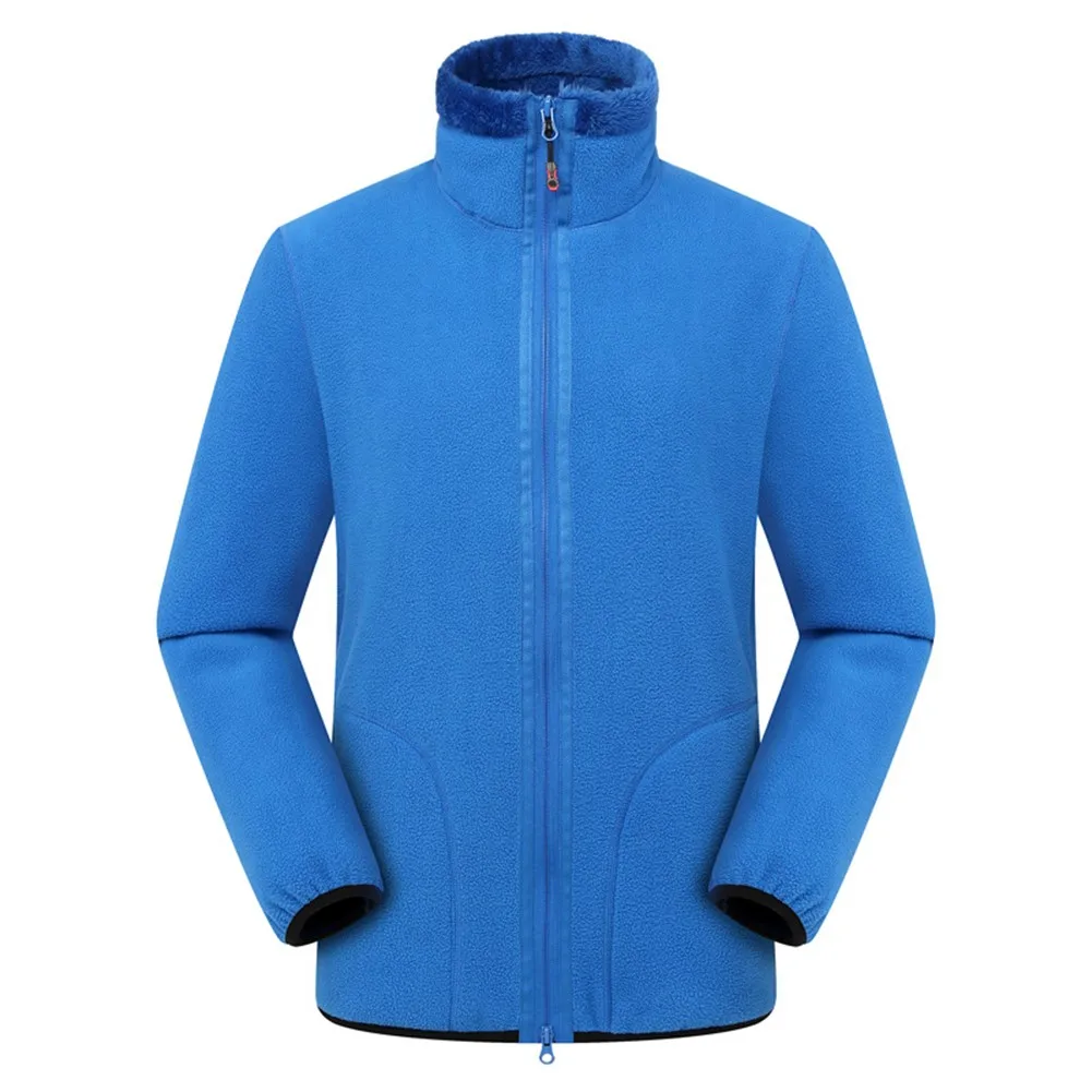

Men Winter Thermal Fleece Jacket Outdoors Sports Coat Hiking Outdoor Windproof Thickened Fleece Jacket Double-sided Warmth