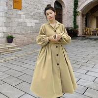 autumn fashion loose long windbreaker coat with belt 4xl trench streetwear single breasted dress overcoat