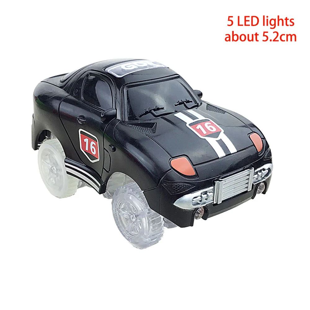 5 LED Lights 5,4 см электронный 5 светодиодный игрушечный автомобиль с мигающими огнями волшебные развивающие игрушки Детский подарок на день рождения игра с треками - Цвет: 5 LED Lights