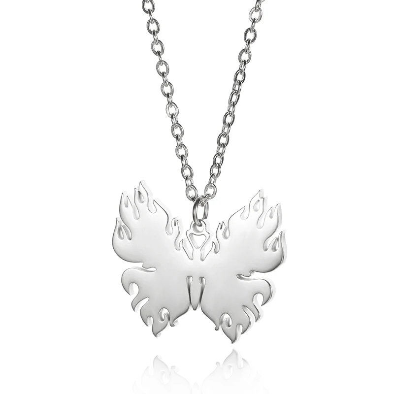 

2021 Punk Flame Butterfly Choker Necklace Jewelry Women Collares Gothic Hip Hop Link Chain Necklaces Collares Mujer Jewlery
