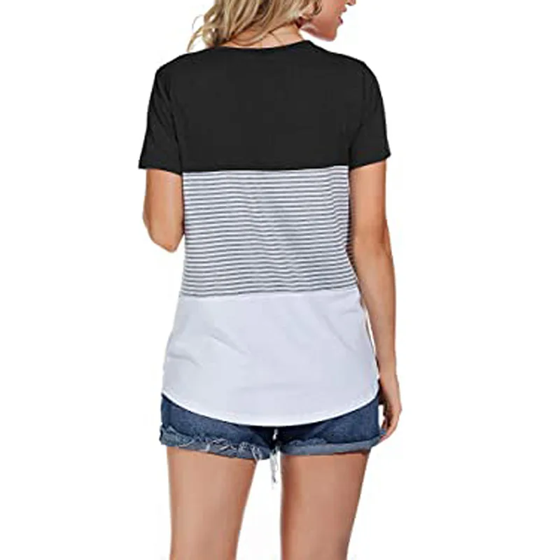 Camiseta holgada de manga corta para mujer, Top con estampado de leopardo y cuello redondo, novedad de verano 2021