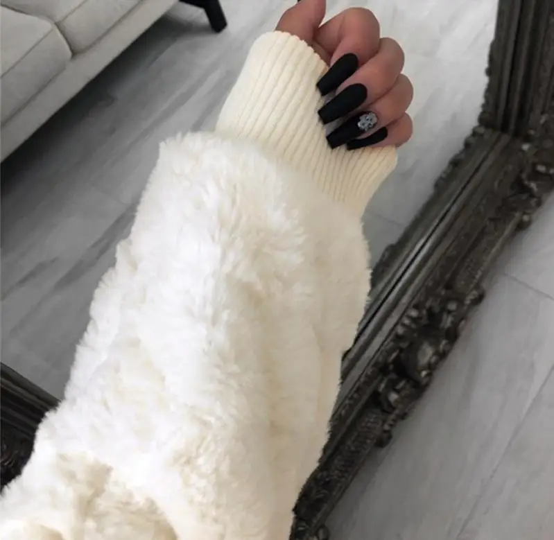 

2021 Winter Women Faux Fur Coat Warm Fleece Jackets Crop Tops Zip Up Punk Outwear with Pockets Hoodie fleece Jacket Coat