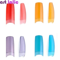 500pcs 10sizes assorted transparent color false french style acrylic uv gel nail tips
