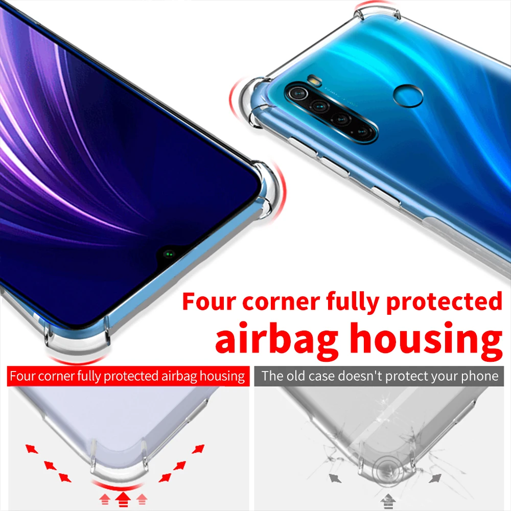 360 Degree Full Protection Case For Xiaomi Redmi Note 8 Pro Note8 Note7 Shockproof Soft Clear Cover on For Redmi Note 7 6 5 Pro