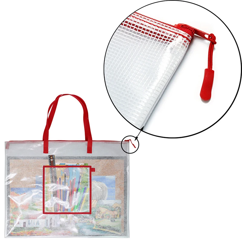 

PVC clip mesh classroom bulletin board storage bag exhibition board storage bag painting poster toy waterproof storage bag
