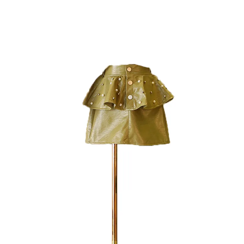 Детская одежда осень и зима 2019 новая Корейская юбка из искусственной кожи