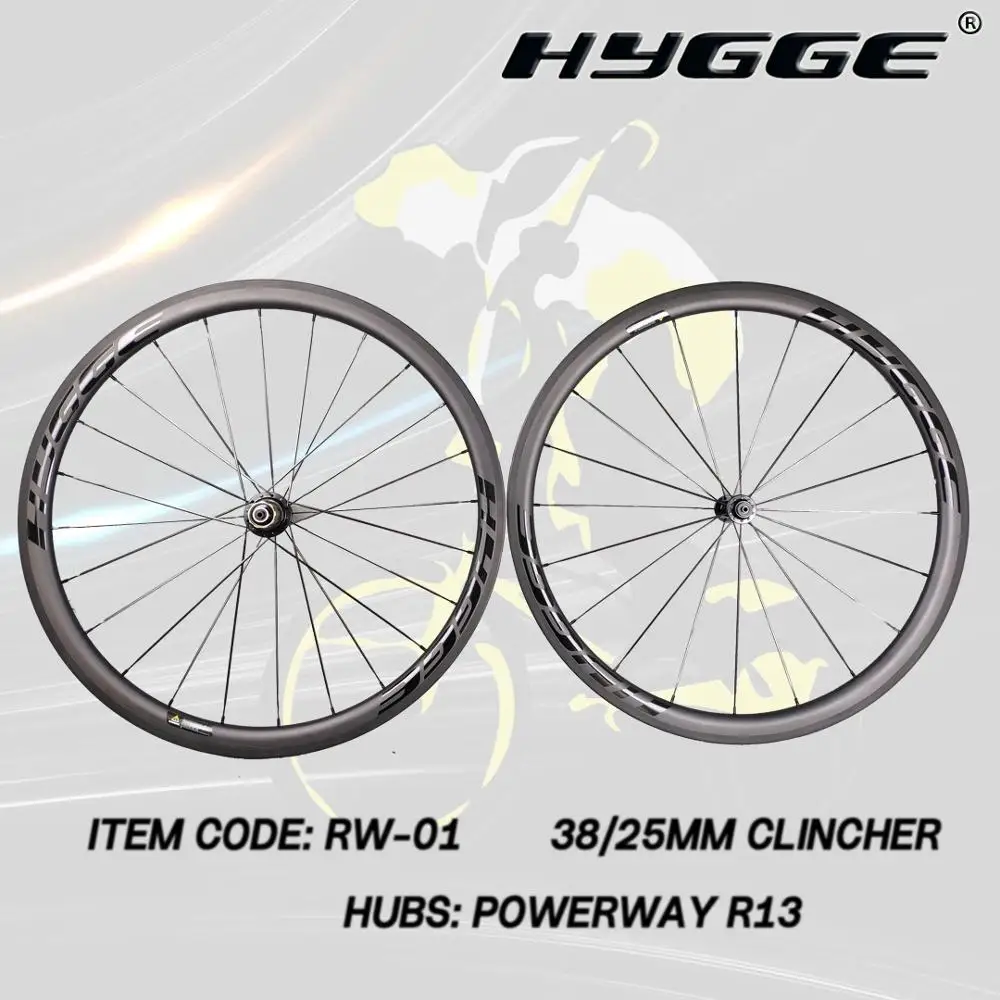 HYGGE RW 01 carbon велосипедная колесная пара R13 powerway втулки клинчерные колеса трубчатые